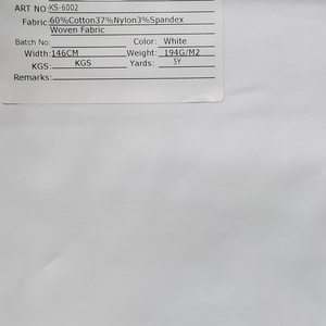 Chất lượng cao 60% bông 37% nylon 3% spandex dệt vải không thấm nước và bụi bẩn - Product Image 6