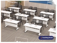 Table de formation pliante moderne ensemble de chaises bureau multifonctionnel classe de tutorat Double bureau table de conférence d'épissage mobile