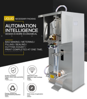 Machine d'Emballage Automatique d'Usine SJ-1000 pour Sachets Plastiques, Formage, Remplissage et Scellage de Liquides, Boissons et Eau