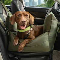 Luxuriöser Hunde-Autositz aus Oxford-Gewebe mit Metallschnalle, Isofix-Reiseträger, Wasserdichtes Abnehmbares Reisebett mit Rechteckiger Kissenauflage