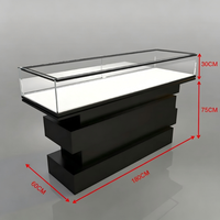 Vitrine de présentation de montres et bijoux de luxe en verre et acier inoxydable, éclairée par LED, écologique, personnalisable, en stock, solution complète pour l'aménagement de magasin