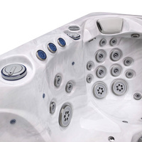 VIRLUX Jacuzzi Moderno de Acrílico para Exteriores con 69 Chorros de Masaje y Diseño de Bañera de Hidromasaje Independiente para Villa, Casa, Jardín, Patio