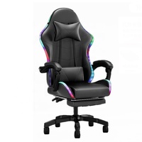 Pologne vente chaude Anji pas cher Reb LED bande ordinateur bureau chaises de travail marque personnalisée meilleur Scorpion chaise de jeu noir et blanc
