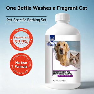 Champú Desodorante y Acondicionador <span class=keywords><strong>para</strong></span> Mascotas, Apto <span class=keywords><strong>para</strong></span> Perros y Gatos, Fórmula Sin Lágrimas de 300 ml, Champú Antibacterial <span class=keywords><strong>para</strong></span> Baño de Mascotas - Product Image 2
