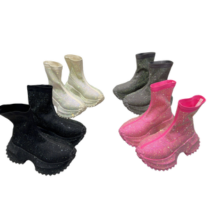 Nouvelles bottes décontractées à semelle épaisse en forme de diamant, mode printemps-automne 2026, bottes courtes rétro, chaussures pour femmes, chaussures de sport - Product Image 1