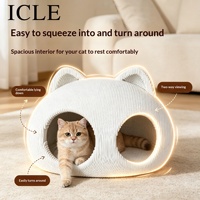 ODM White Cow Poteau à gratter pour chat 60 cm en carton ondulé fait main haut de gamme, design oreilles de chat, tête de chat, nez de cochon, style BB, pour porte