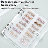 Présentoir professionnel carré transparent anti-poussière en acrylique pour nuancier de vernis à ongles, livre de présentation pour faux ongles faits à la main