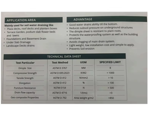 Feuille de drainage avec noyau en plastique alvéolé pour le toit, le jardin, le podium et les applications paysagères modernes Fournisseur indien - Product Image 2