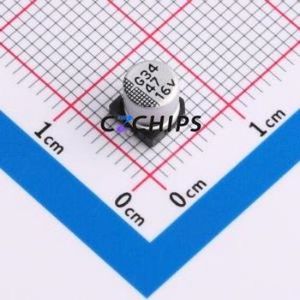 Condensateur électrolytique en aluminium SMD MVG16V47M5*5 5.0TP, D5xL5mm 47uF 20% 16V 45mA-120Hz - Product Image 1