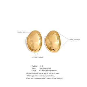 JINYOU 3040 Exaggerated Minimalist Geometric Shape Earrings Metal Stainless Steel Smooth Gold Plated Drop Earrings <strong>Jewelry</strong> - Product Image 6