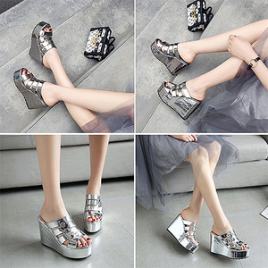 Sandalias de Verano para Mujer, Plataforma Romana, Tacón Alto Grueso, Zapatos de Mujer, Talla Grande 43, Hebilla, Sandalias Casuales de Calle, Estilo Gótico Punk - Product Image 6