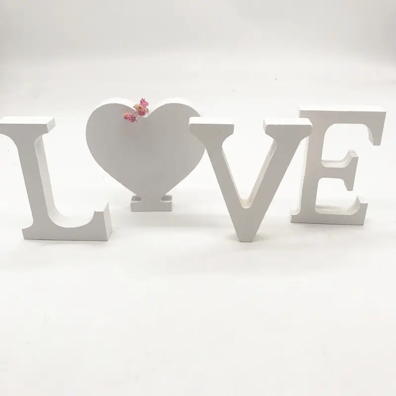 Wooden white alphabet letters for wedding decoration