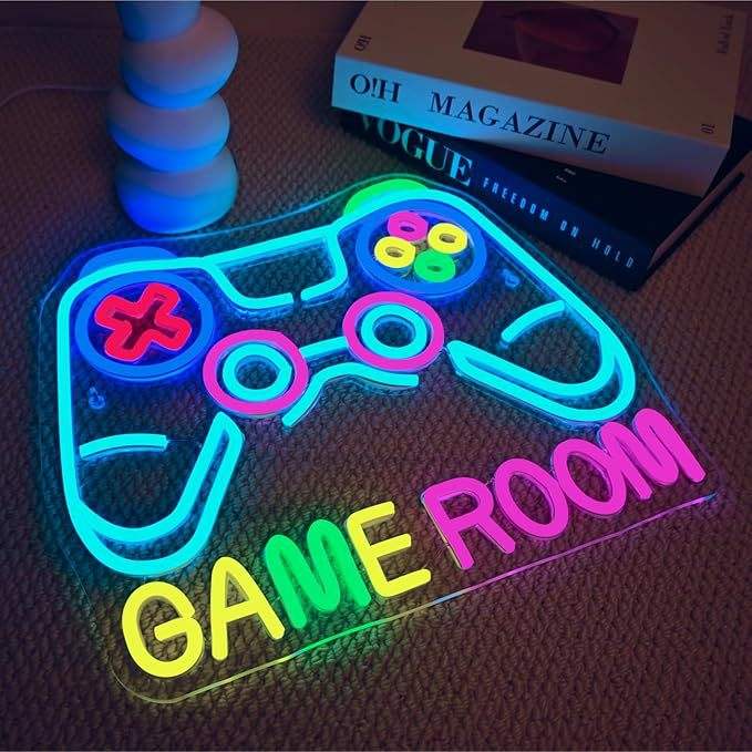 Gamerneon Electronic Sign: Customizable Neon LED Light for Wall Decor and Man Cave Gaming Enthusiasts
