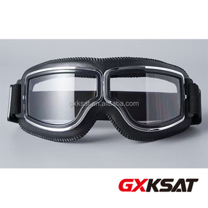 GXKSAT Gafas de Motocicleta de Cuero Personalizadas Estilo Vintage, Gafas de Conducción Retro para <span class=keywords><strong>Casco</strong></span> <span class=keywords><strong>Jet</strong></span>, Ajuste Universal, Acabado Pulido, 1 Año de Garantía - Product Image 5