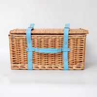 Panier en corde de papier tressé personnalisable grande capacité pour pique-nique, boîte de rangement cadeau, sac de rangement pour literie