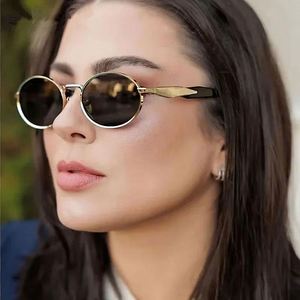 Lunettes de soleil rondes rétro personnalisées avec logo 2025 pour hommes et femmes, style punk en métal, protection UV400, petites lunettes de soleil ovales Y2K pour femmes - Product Image 2