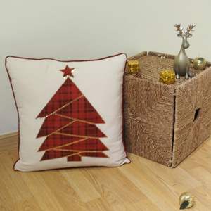 Usine personnalisée haute qualité OEM décoratif navidad coussin à carreaux rouge et noir taies d'oreiller de noël - Product Image 6