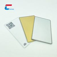 Carte de crédit en métal personnalisée haut de gamme puce NFC carte de visite en métal programmable NTAG 216 13.56MHz