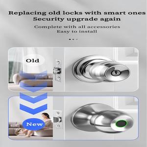 Cerradura Inteligente para Puerta Interior Tuya, Biométrica, con Huella Dactilar BLE, Cilindro de Llave, Perilla de Aleación de Aluminio, Conectividad WiFi, Contraseña, Tarjeta de Memoria - Product Image 4