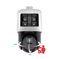 Caméra OEM TandemVu à double objectif PTZ 25X Zoom 100M IR Image panoramique Liaison intelligente Protection périmétrique Détection AI