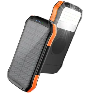 16000mAh công suất cao điện thoại di động ngân hàng không thấm nước xách tay USB Type-C Led flash light ABS chất liệu 80 Wát đầu ra DC năng lượng mặt trời chủ