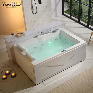 Pietra resina Freestanding vasca da bagno vendita calda diretta della fabbrica a buon mercato prezzo acrilico moderno Freestanding 2 persona vasca da bagno - Product Image 1