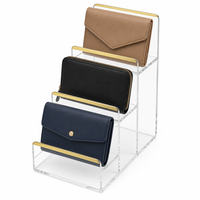 Présentoir à Sacs à Main en Acrylique à 3 Niveaux, Moderne, Résistant à l'Usure, Sans Outil, pour Petits Accessoires de Comptoir – Fourniture Directe Usine