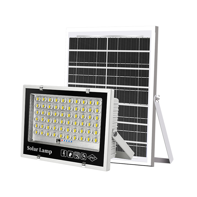 100W Solar Projection Lamp IP67 Waterproof 360° Beam Angle with Remote Timer Motion Sensor Dusk to Dawn for Warehouse Outdoor