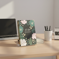 Agenda personnalisé 2027 2028, planificateur quotidien, objectifs hebdomadaires et mensuels, journal de productivité, carnet A5, agenda de bureau pour étudiants