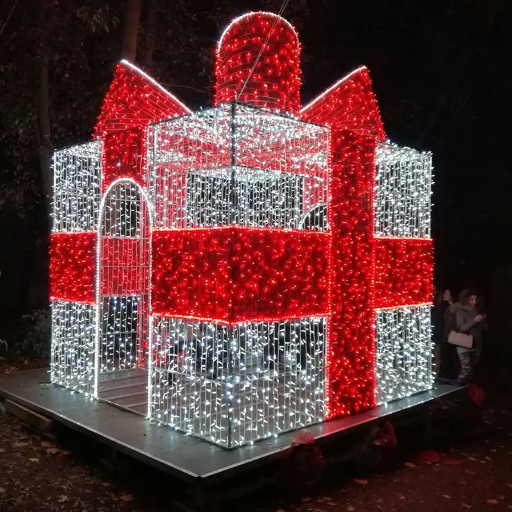 Christmas decorative light 3D motif gift boxes led street light
