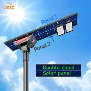 Alibaba ilk çift yüz hepsi bir arada entegre güneş açık led sokak lambası 30W 50W 90W 300W güneş led sokak lambası