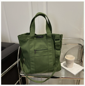 Sac à bandoulière en toile lavée rétro PEIQUAN, tendance japonaise et coréenne, couleur unie, sac fourre-tout décontracté pour le quotidien et le shopping - Product Image 6