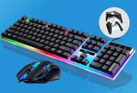 Kit Offre Spéciale G21B ordinateur USB filaire clavier souris ensemble arc-en-ciel-couleur rétro-éclairage pour ordinateur portable PC