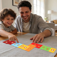 Jeu de cartes Domino personnalisé pour enfants, jeu de société rapide sur le thème des dessins animés, vente en gros d'usine, ensemble de cartes à jouer pour enfants et familles pour fêtes