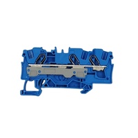 Morsetto a gabbia a innesto blu per guida DIN 6mm², 2 conduttori, nuovo di zecca, originale tedesco, in stock, 2006-1304