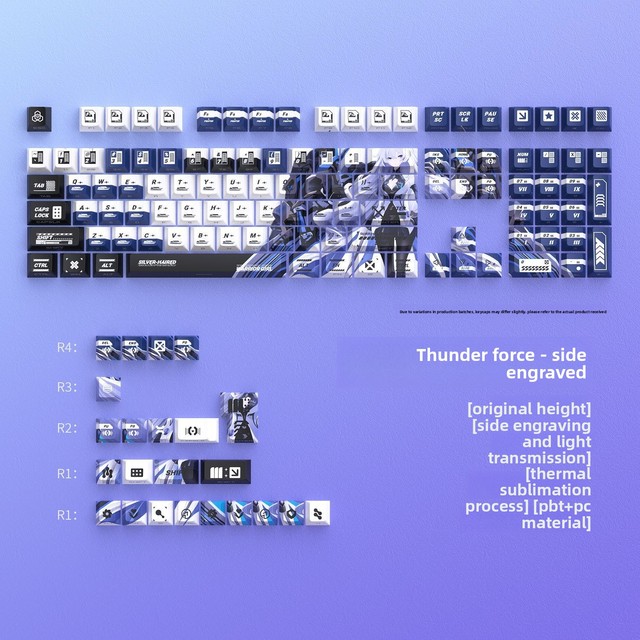 Stock Wholesale Thunder Warriors Mechanical Keyboard Keycaps 125-piece Magnetic-axis Mini Full Set Original PBT Keyboard Gorras