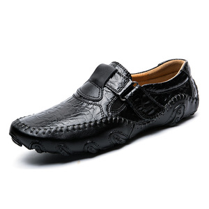 Chaussures décontractées pour hommes, mocassins formels respirants à semelle souple en cuir, grandes tailles, en PU, à enfiler, polyvalents pour le travail et la conduite - Product Image 2