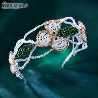 YouLaPan – bandeau de mariée de style européen et américain, couvre-chef à la mode fait à la main avec perles pour mariage et fête de Noël YXA53