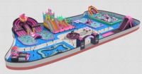 Giant Amusement Aqua City Aufblasbarer Wasserpark auf Land mit Intex Pool