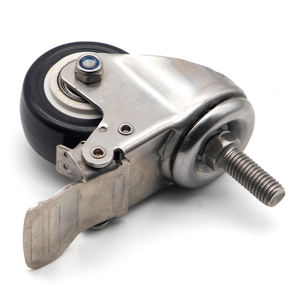 Rodas de Borracha Preta TPR PU PP POM PA de 1 a 8 Polegadas em Aço Inoxidável e Poliuretano - Product Image 6