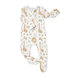 Barboteuse grenouillère personnalisée en coton et bambou pour bébés Combinaison grenouillère Vêtements en bambou pour nouveau-nés