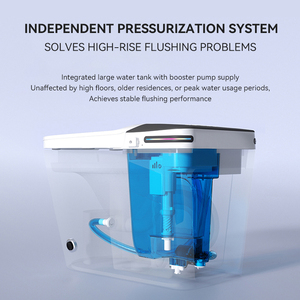 Inodoro Inteligente de Cerámica de Una Pieza con Bidé Integrado y Sistema de Aumento de Presión <span class=keywords><strong>para</strong></span> Baños Residenciales y Comerciales con Baja Presión de Agua - Product Image 2