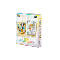 Set de 17.5 insignias de evolución de Pokémon Eevee y caja de regalo con colgante de exhibición de tarjetas de arena movediza
