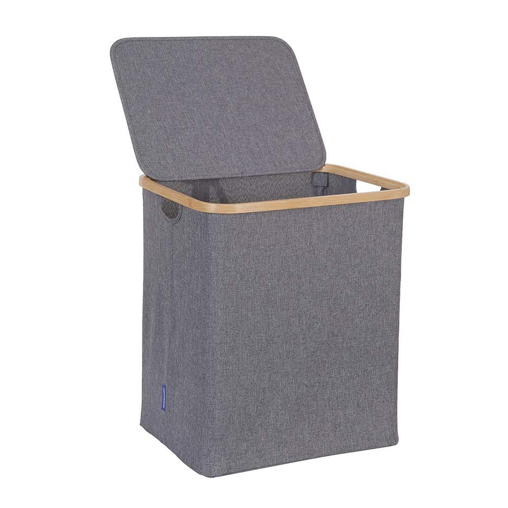 Бамбуковая корзина для белья Combohome с крышкой, корзина для белья с ручками, складная корзина, легко транспортировать мешок для белья