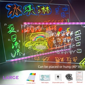 Schermo a LED di ricarica <span class=keywords><strong>per</strong></span> illuminazione fatta in fabbrica lavagna in acrilico <span class=keywords><strong>per</strong></span> la pubblicità del mercato notturno negozi dell'azienda - Product Image 3