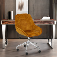 Chaise de bureau pivotante de luxe à dossier haut en cuir PU souple/velours avec appuie-tête et accoudoir en maille Style design moderne
