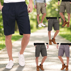 Shorts Cargo Décontractés pour Hommes en Spandex/Coton Respirant à Taille Élastique, Grande Taille, 6 Poches, Longueur Genou, Idéal pour la Gym - Product Image 2
