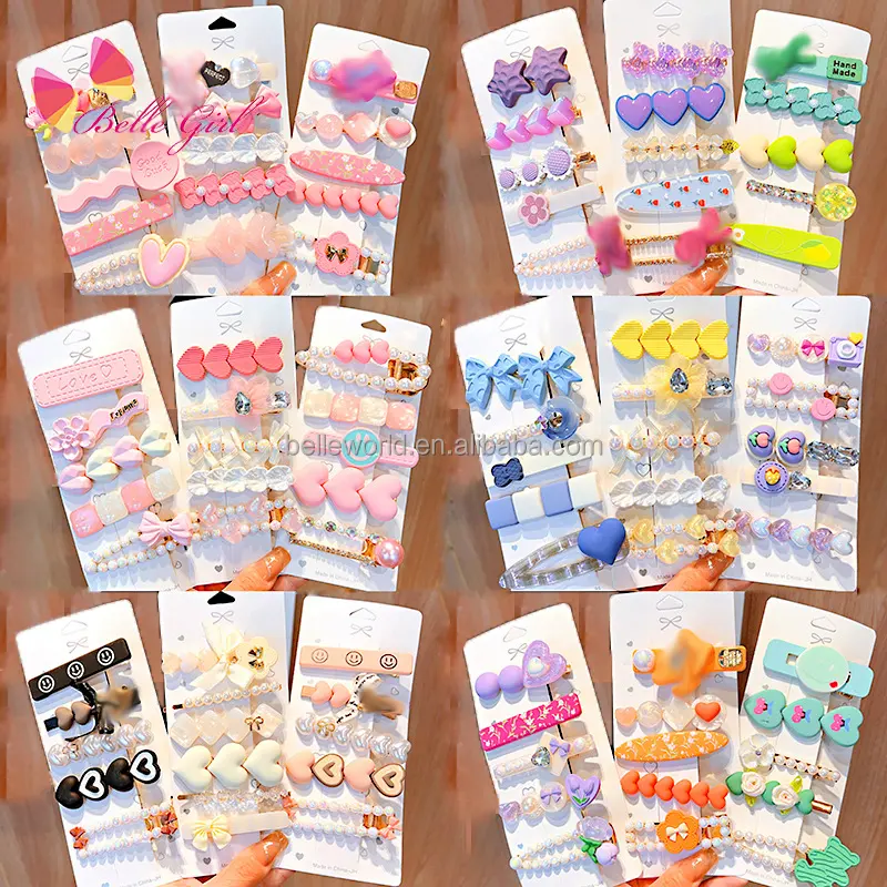 BELLEWORLD 2023 NEW designer wholesale stock new designs candy colors hair clips big ins fashion hair pins pearl hair clips