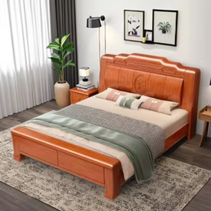 Cama King Size de Madera Sólida con Diseño Moderno y Elegante, Personalizable con Altura Ajustable, Duradera y Fácil de Montar, para Suites de Hotel de Lujo, Elande - Product Image 1