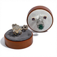 Présentoir à bijoux en bois massif et microfibre, support pour boucles d'oreilles et bagues, accessoires de présentation pour vitrines